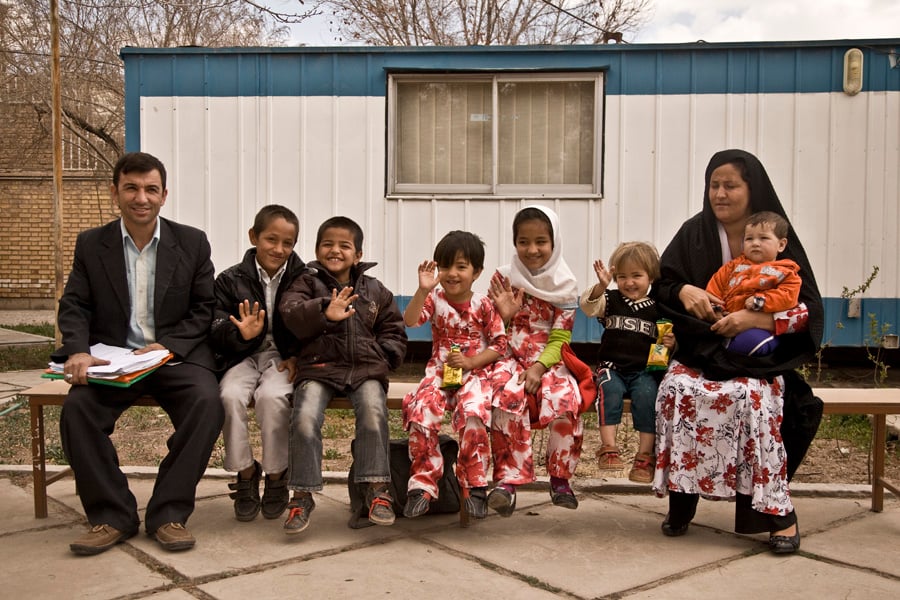 Iran. An Afghan family accepted for resettlement