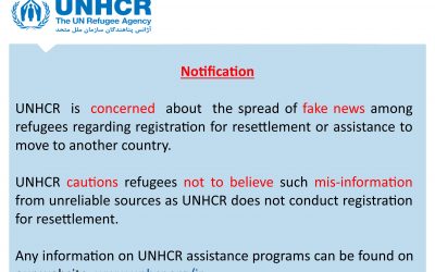 Circulation of fake news about resettlement