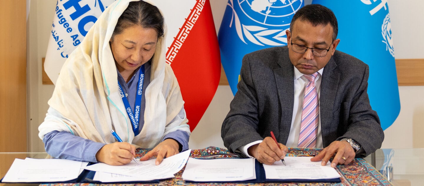 یونیسف و کمیساریای عالی سازمان ملل متحد در امور پناهندگان تفاهمنامه .امضا کردند © یونیسف / مهدی سیاری