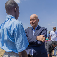 Kenya. UNHCR Barham Salih in Kakuma municipality for his inaugural visit as High Commissioner for Refugees