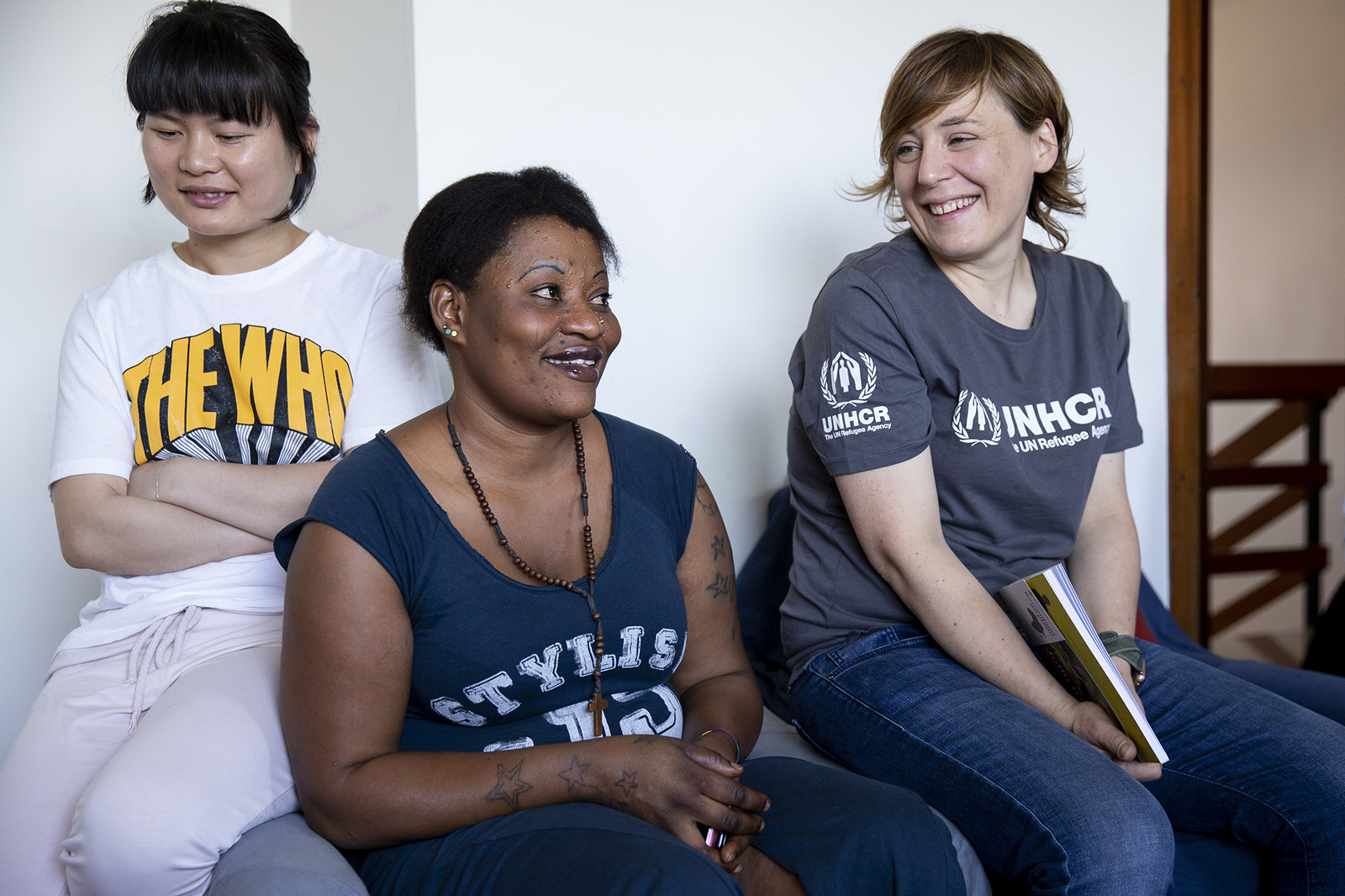 Antonia Kluggmann in visita allo Sprar di Remanzacco in Friuli-Venezia Giulia durante una giornata di "Porte Aperte" ©UNHCR/Germana Lavagna