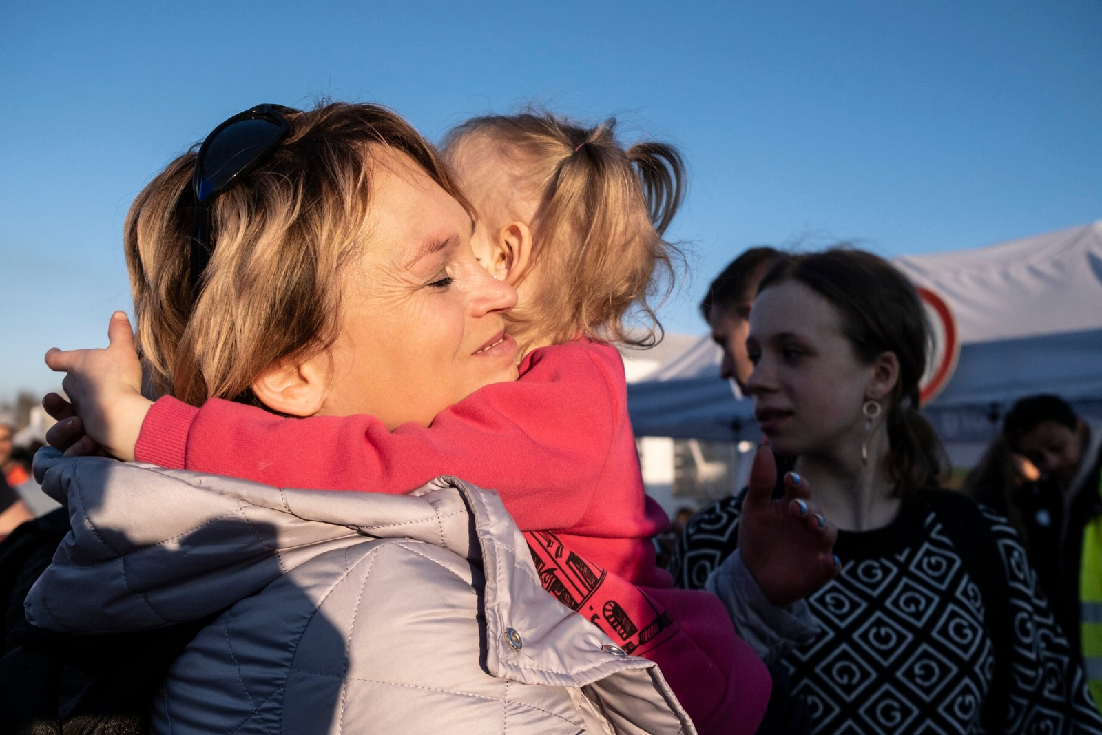 Polonia. Ivana con i suoi figli al confine di Medyka.
