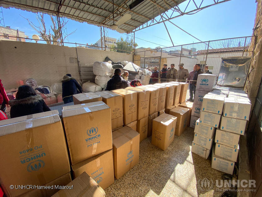 Syria. UNHCR provides assistance to earthquake-affected families in Aleppo