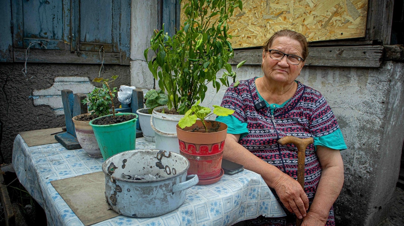 Zoia nel suo giardino.
