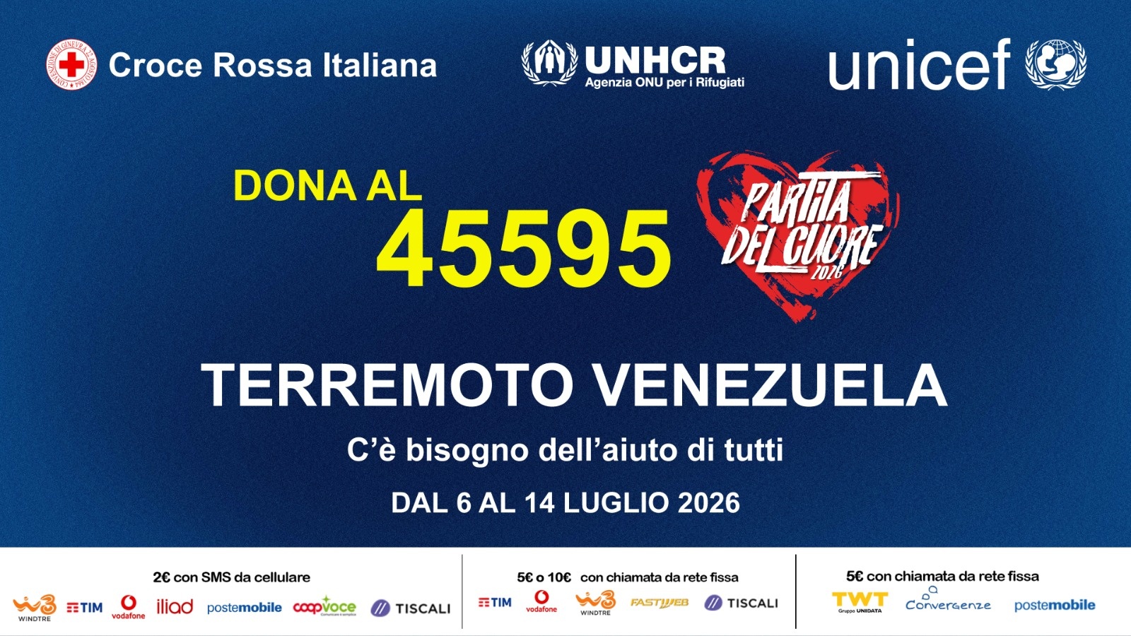 Cartello dona ora sms Venezuela