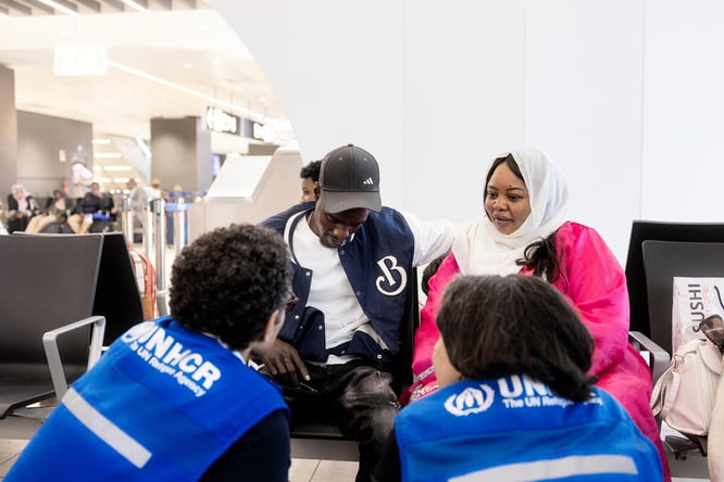 Italy. Refugees arrive in Rome through resettlement program