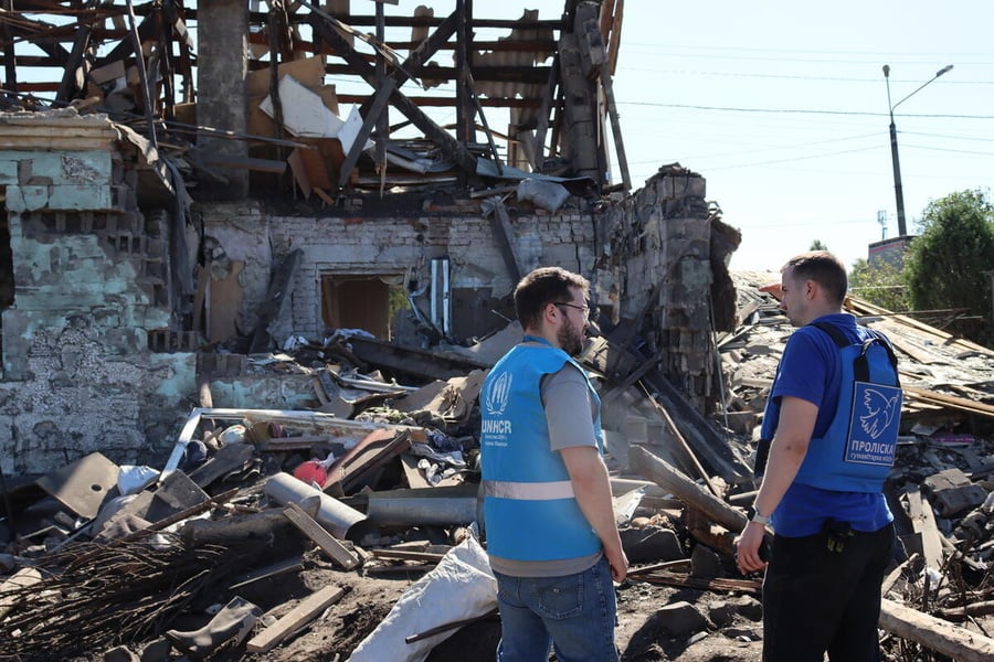 Ukraine. UNHCR and its NGO partners support people after attacks