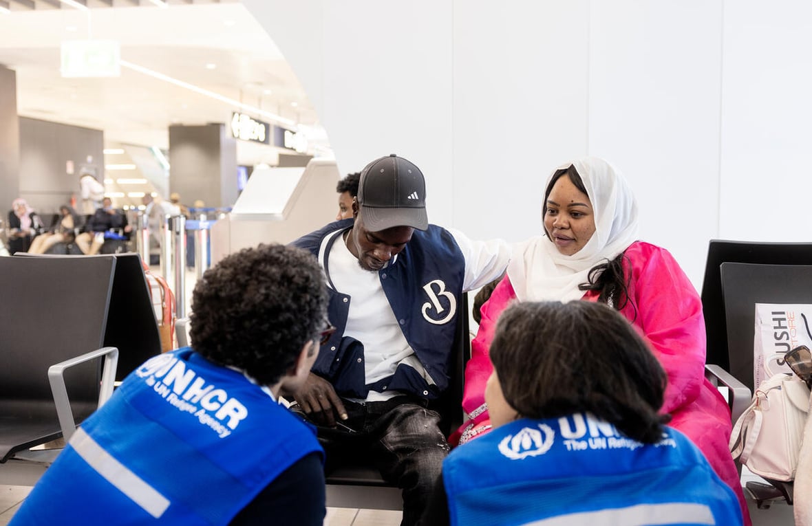 Italy. Refugees arrive in Rome through resettlement program