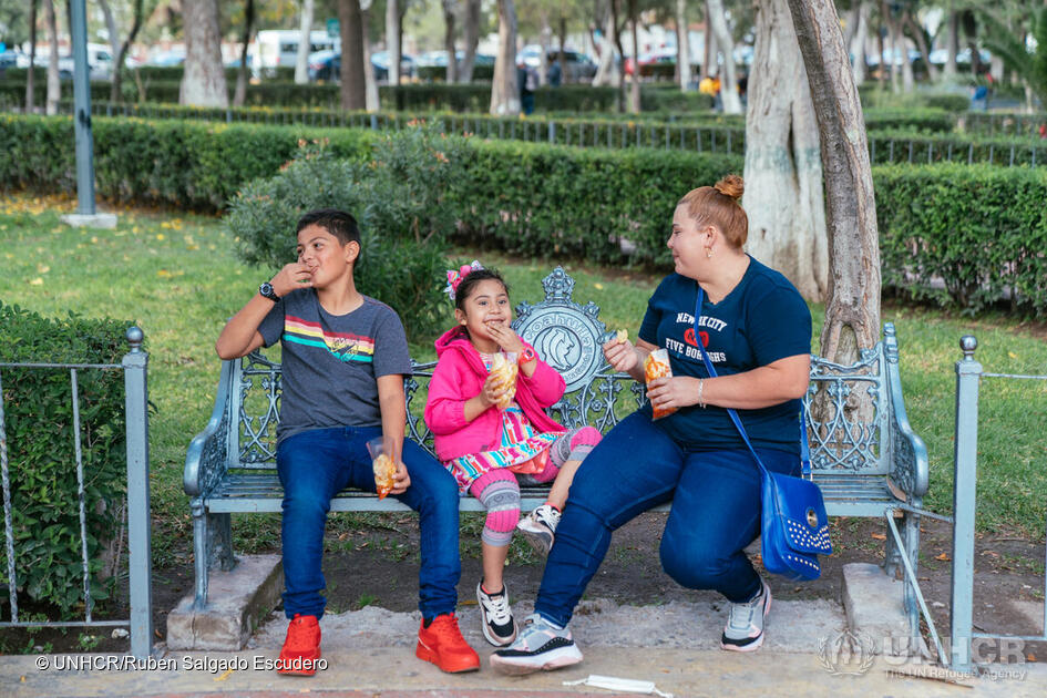 This family is preparing to take the next step on their journey as refugees in Mexico, by applying to become naturalizd Mexican citizens. Multi-year planning and funding allows UNHCR operations to program support for refugees throughout the process of arri