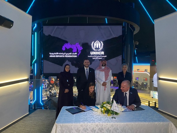 UNHCR signing the MoU with the Arab E-Sports Federation