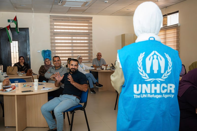 UNHCR Staff giving a training session