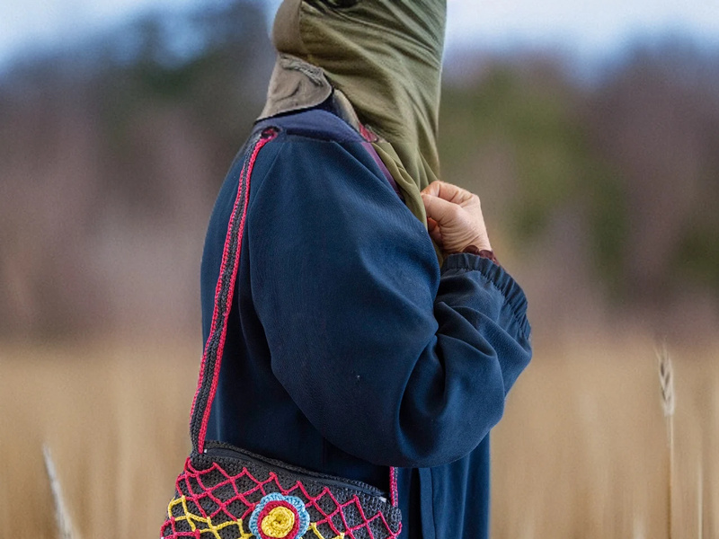 Bag crafted from repurposed plastic bags.