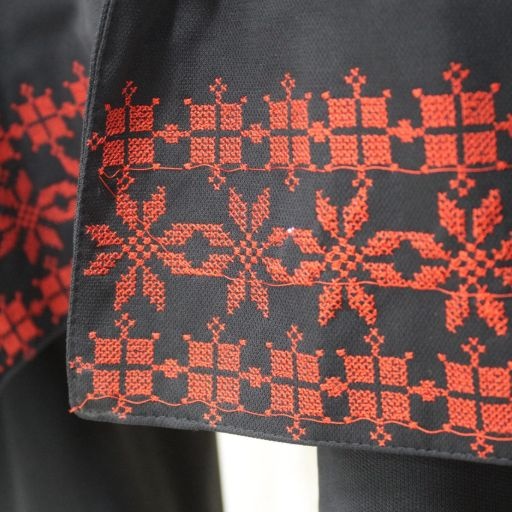 Black and Red Women Bisht