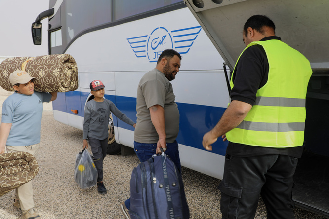 Manhal, a refugee who left to Syria in May 2025 using UNHCR bus service from Azraq camp.