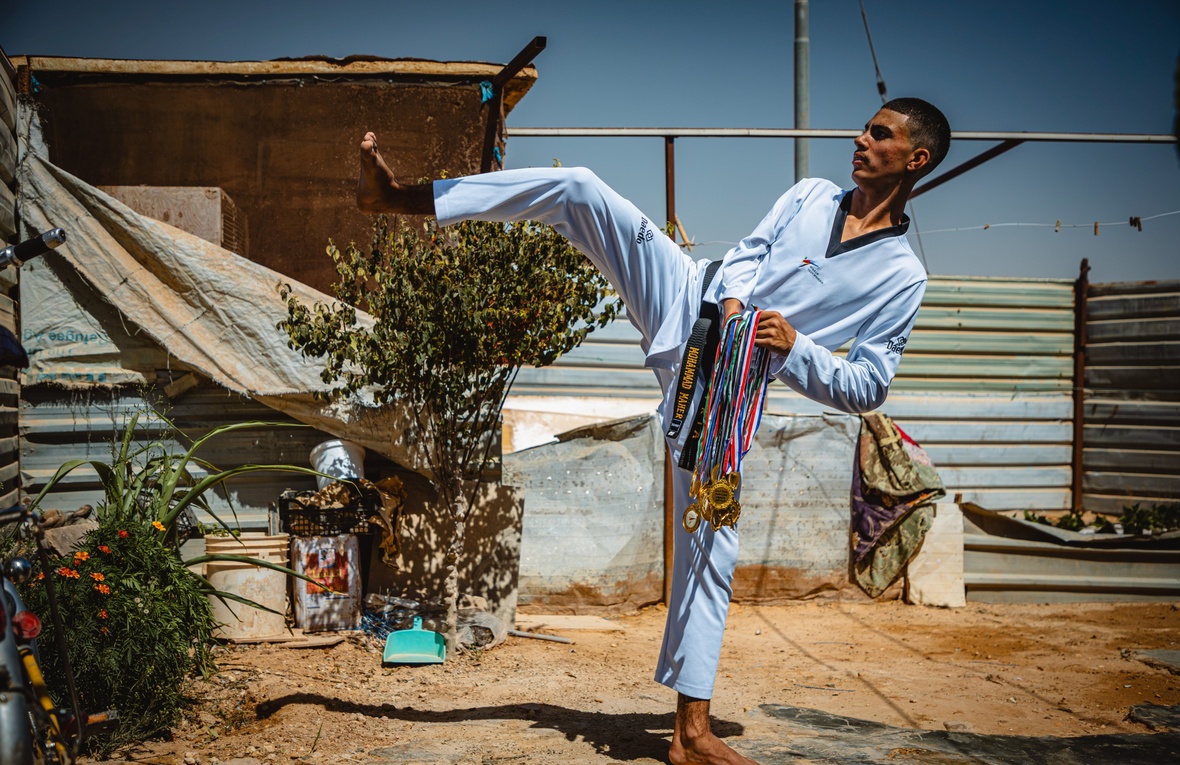 Mohammad playing Taekwondo 