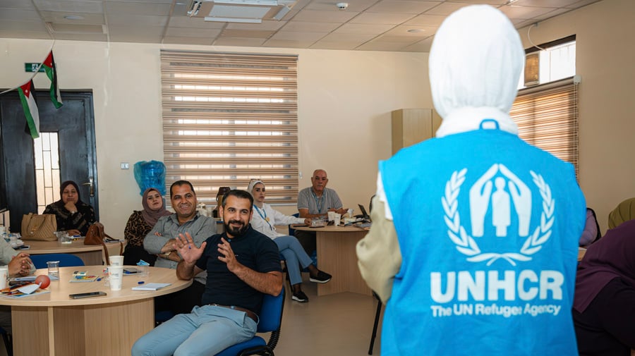 UNHCR Staff giving a training session