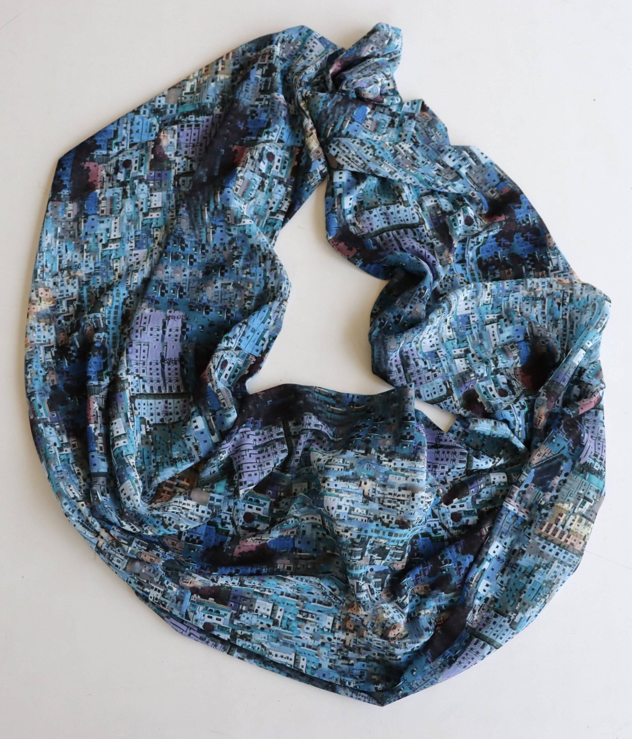 Scarf - Houses of Amman blue
