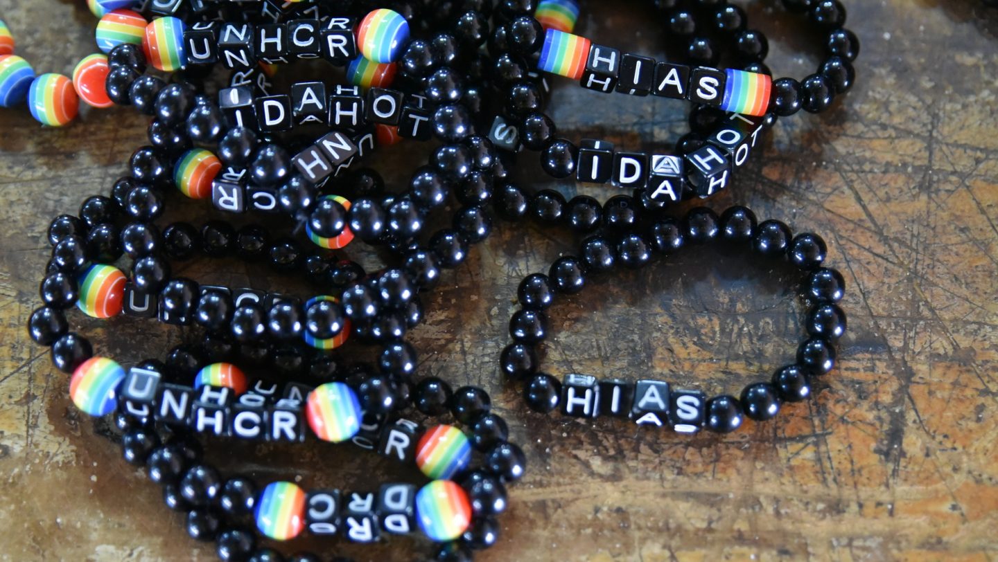 Display of bracelets made by the LGBTI Community which were being sold during the IDAHOT event in Nairobi Photo UNHCR/M.Ndubi