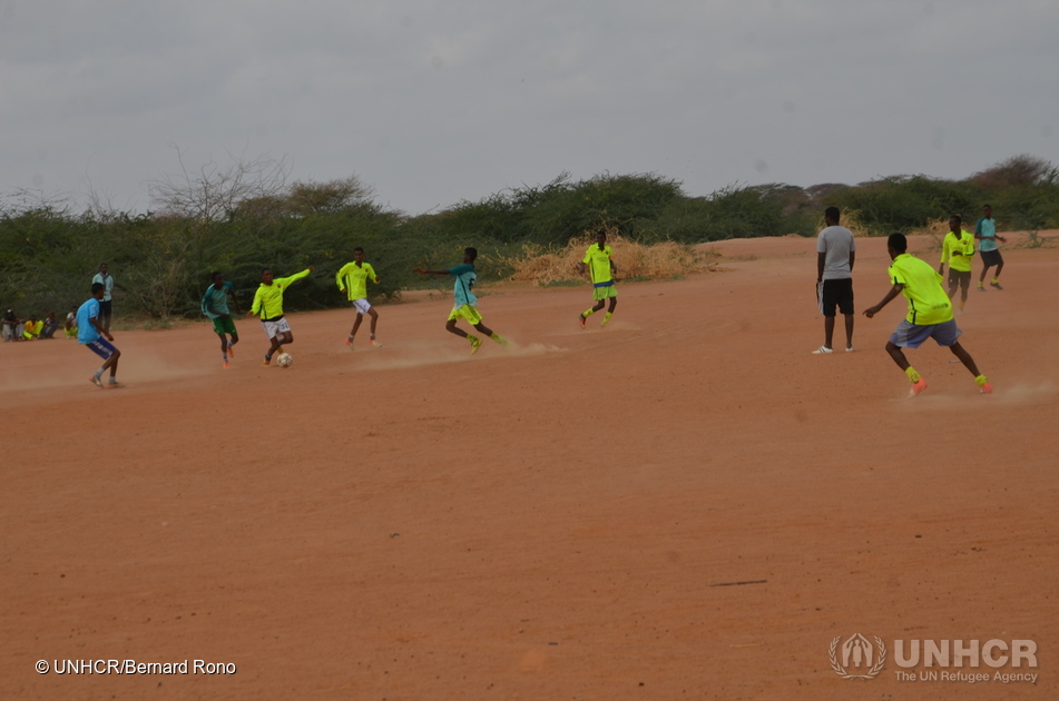Kenya. Football Match at Ifo Camp, Dadaab.