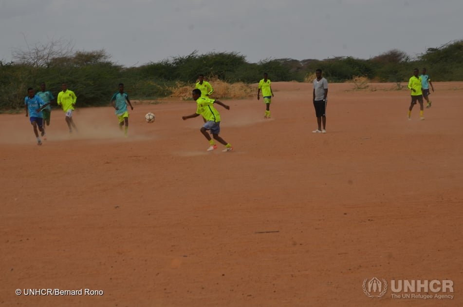 Kenya. Football Match at Ifo Camp, Dadaab.