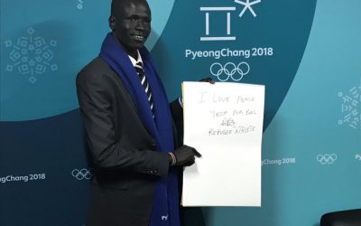Refugee athlete shares message of peace in South Korea