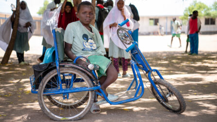 Boy in a wheelchair