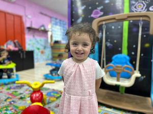 Jordan. Daycare activity at the UNHCR/CARE community centre in Azraq camp.