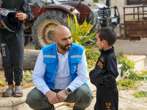 Syria. Children play at Mar Elias Hosting Centre in Homs, which is currently home to 52 Lebanese families, totalling 215 individuals, who fled Israeli bombardment in Lebanon.