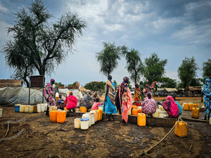South Sudan. Solar-powered water points provide safe, reliable water for refugees and host community in Maban, South Sudan