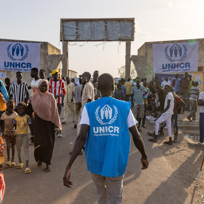 남수단 렝크(Renk) 지역에 있는 임시 지원센터 현장 