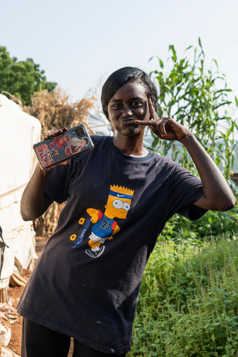 Sudan. Student uprooted by conflict in Khartoum shelters at refugee camp