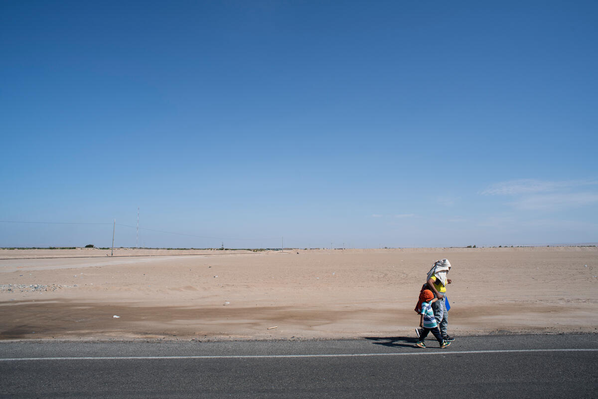 Peru, Refugees and migrants on the Peruvian border.
