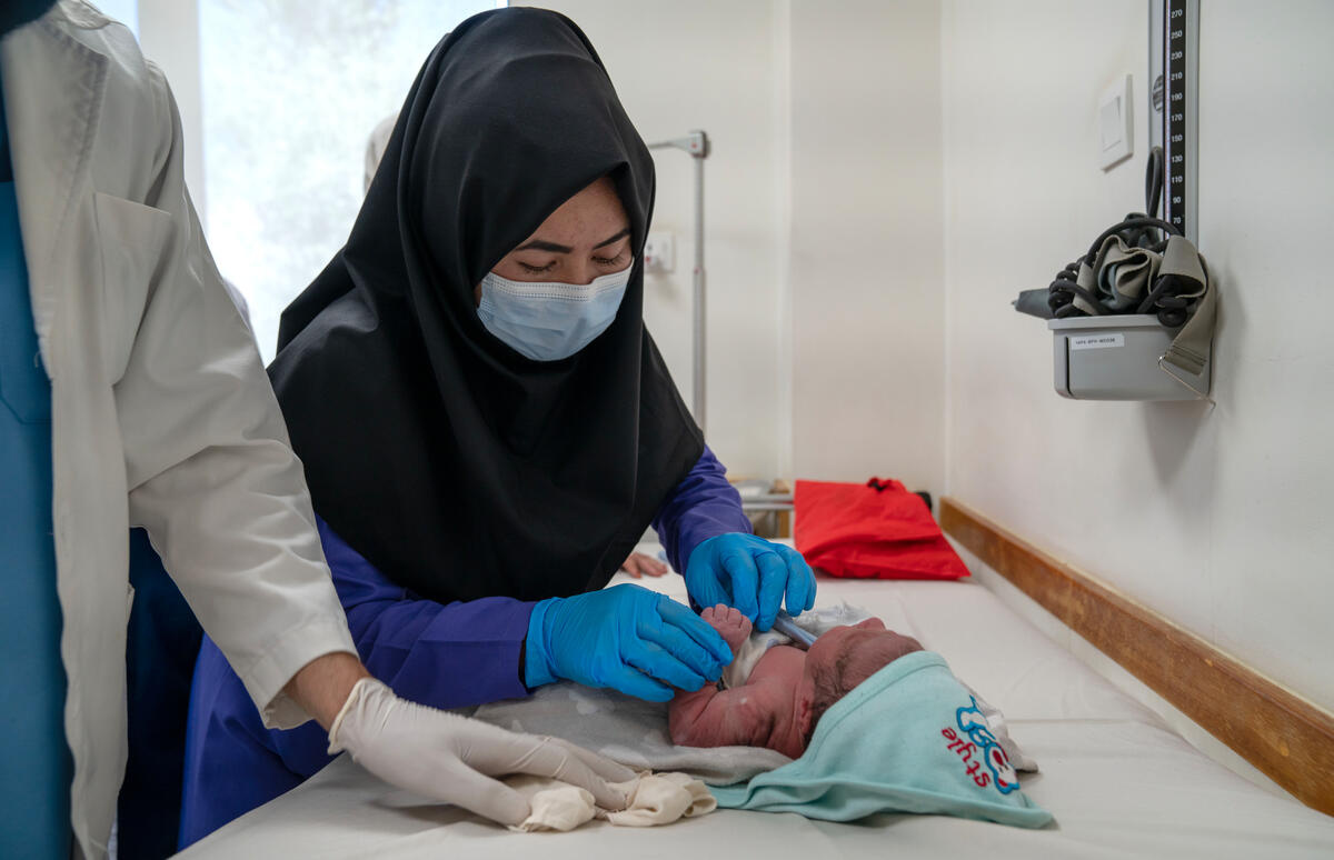 Midwives during their practical work in Bamyan Provincial Hospital, Afghanistan.