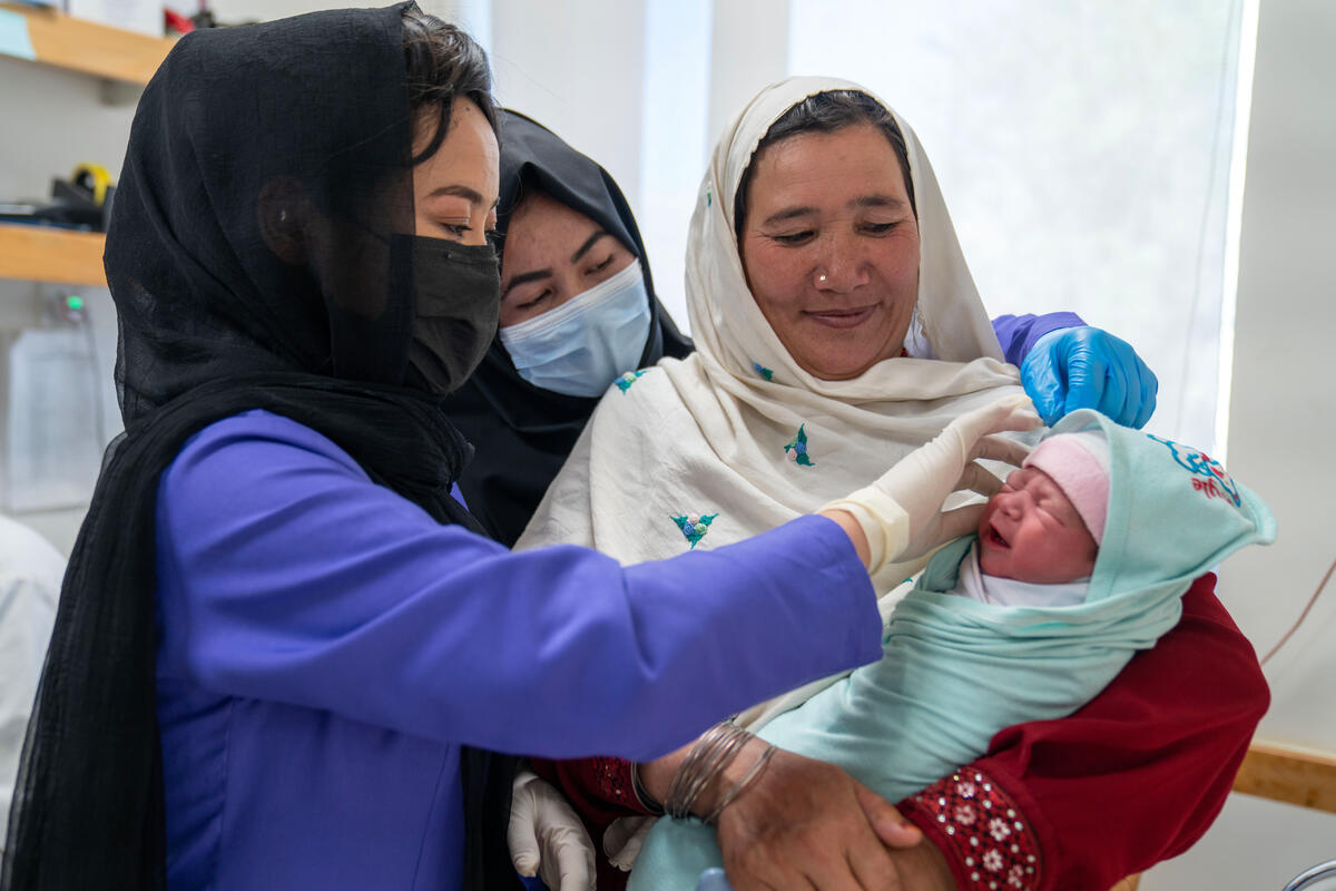 Midwives during their practical work in Bamyan Provincial Hospital, Afghanistan.