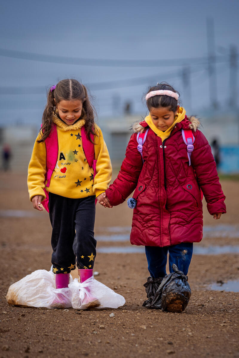 Jordan. Winter challenges in Zaatari Camp.