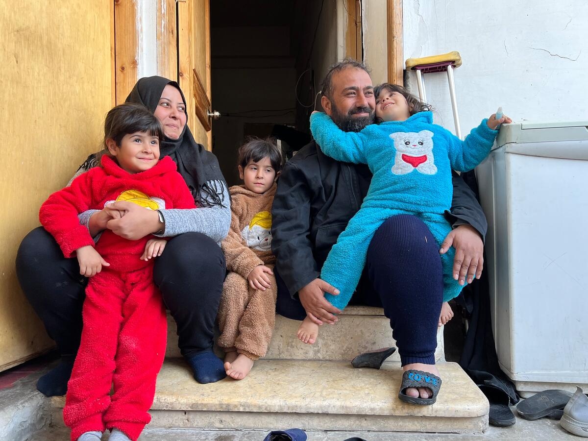 Syria. UNHCR supports resilient father to make family home habitable