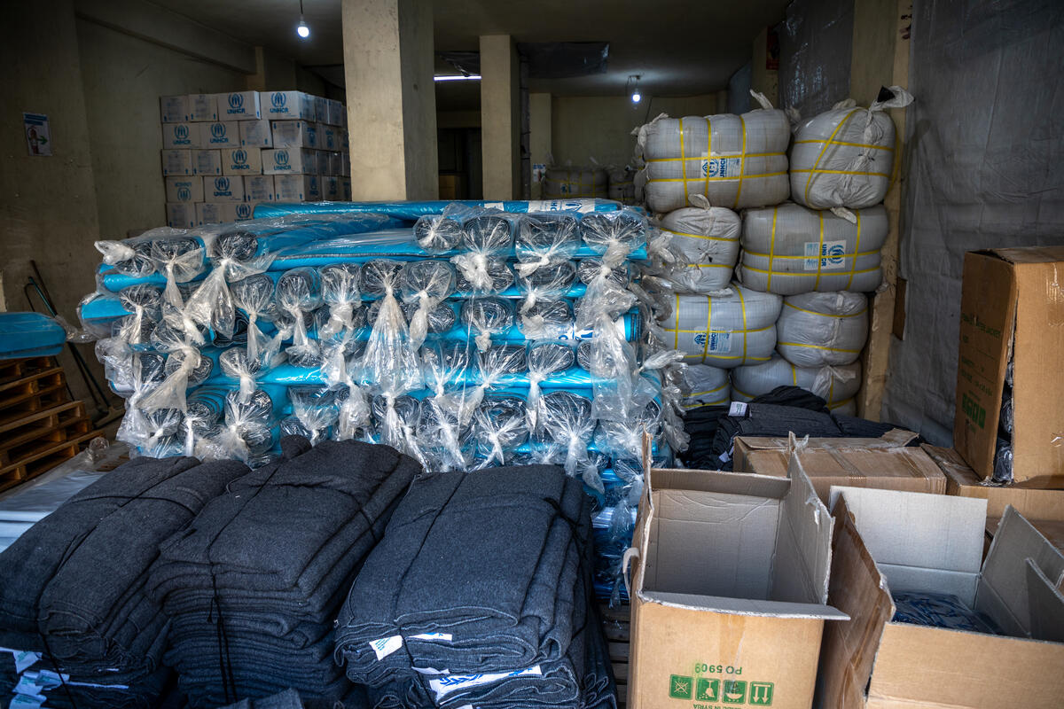 Syria. UNHCR distributes winter non-food items in Aleppo city.