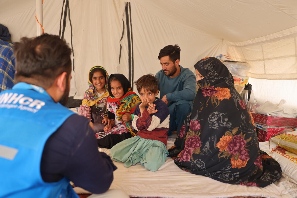 Afghanistan. Earthquake-affected family in Seyah Aab village, Zinda Jan district, Herat province