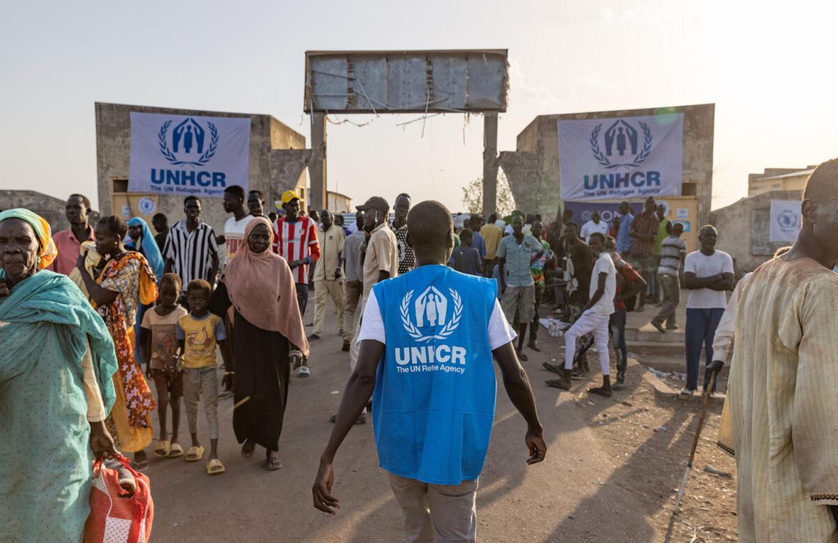 남수단 렝크(Renk) 지역에 있는 임시 지원센터 현장 