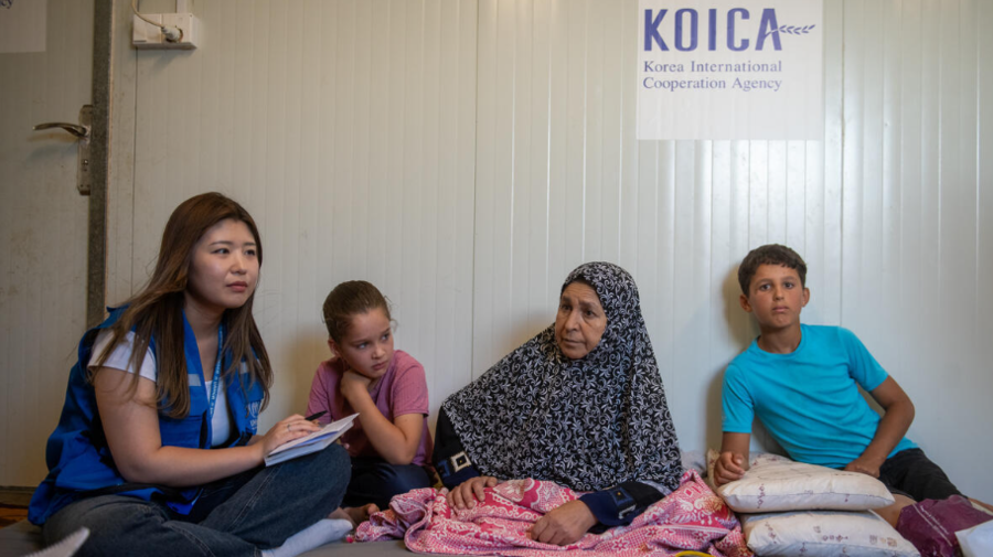 Jordan. Syrian refugees find comfort, accessibility and dignity in a new shelter at Azraq Camp