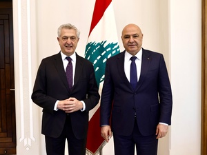UN High Commissioner Filippo Grandi with Lebanese President Joseph Aoun