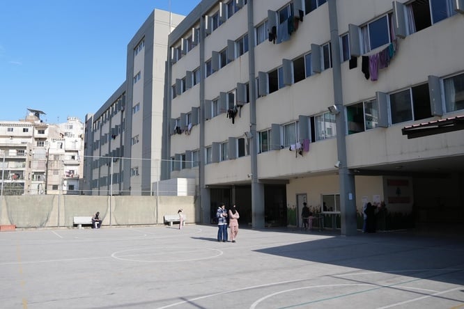 A school in Tripoli, northern Lebanon, is one of many across the country serving as collective shelters for displaced families. 