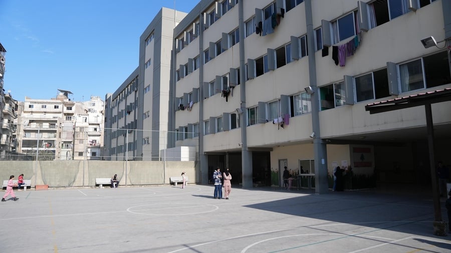A school in Tripoli, northern Lebanon, is one of many across the country serving as collective shelters for displaced families. 