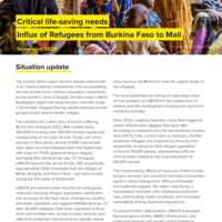 Mali: Critical life-saving needs -  Influx of refugees from Burkina Faso - September 2025