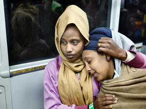 Italy. Vulnerable refugees evacuated straight from Libya to Italy. 22 December 2017