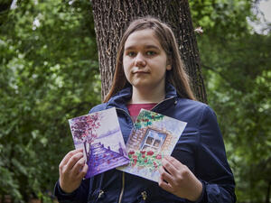 Romania. Talented young refugee artist dreams of designing video games