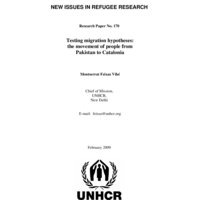 Testing migration hypotheses: the movement of people from Pakistan to Catalonia, Montserrat Feixas Vihé