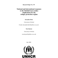 National and international responses to the Zimbabwean exodus: implications for the refugee protection regime, Alexander Betts and Esra Kaytaz
