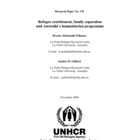 Refugee resettlement, family separation and Australia's humanitarian programme, Brooke McDonald-Wilmsen and Sandra M. Gifford