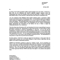 Letter from UNHCR High Commissioner for Refugees, António Guterres, to His Excellency Martin Pecina, Minister of the Interior, Czech Republic, in advance of the Justice and Home Affairs Council meeting, 4-5 June 2009